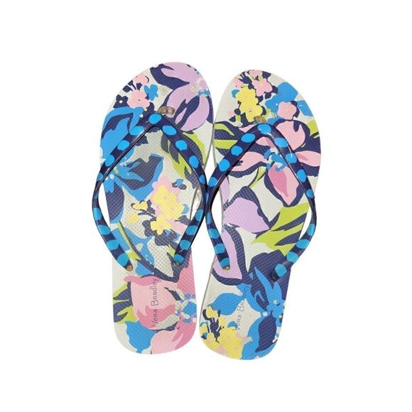 Vera Bradley Floral Thong Flip Flop Sandals 9/10 - Picture 4 of 10